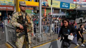 Military And Police Patrol Streets Of Lima Under Emergency Decree