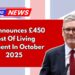 UK Announces £450 Cost Of Living Payment In October 2025